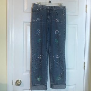 Jeanology Collection embellished Jeans. Size 8